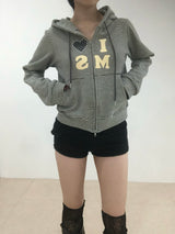 Heart Dot Stripe Hoodie Zip-up