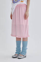 Overlace Layered Skirt [Pink]