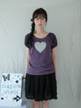 Heart glitter T-shirt - Purple