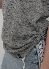 Linen Shirring Sleeveless Top_Dark Grey