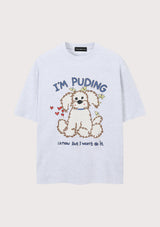 アイアムプディングオーバーフィットTシャツ (4 colors)