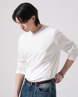 26SS★ テクスチャーヘンリーネックロングスリーブTシャツ