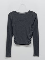 Deman Shirring Layered Long Sleeve T-shirt