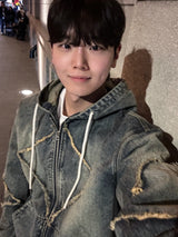  Nanjing vintage denim hooded jacket 