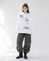 (UNISEX) アタック ヘンリーネック フーデッド ロングスリーブ
