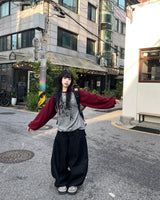レノブラックワイドデニムバルーンパンツ
