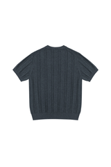 Ribbed Knit Henley Shirt