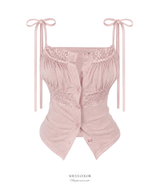 Lilia lace ribbon top (3color)