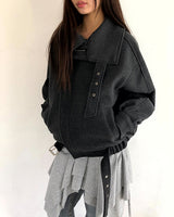 Nuan High-Neck Buckle Quilted Coat