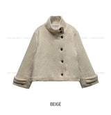 [wool 40%] スティンアルパカハイネックコート