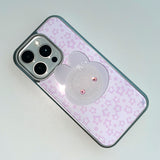 [MADE] STAR LEOPARD PHONE CASE PINK (epoxy silver bumper)