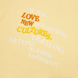 LOVE NEW CULTURES WORDING SWEATSHIRT [LEMON]