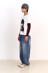 Unisex Human Print Crop T-shirt (White)
