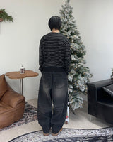 ディエットウォッシュ加工バルーンデニムパンツ