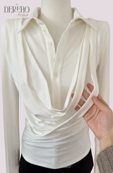 Lily Shirring Shirt Long Sleeve Top