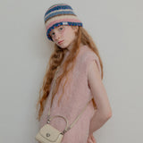 BOHEMIAN KNIT HAT (MIX PINK)