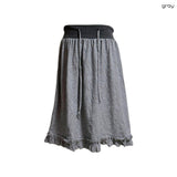 (2color) Line Flower Ruffle Hem Skirt