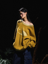 RELABEL 24AW Chrysalis Silence Logo Transformation Tai Chi Silhouette Wool Sweater