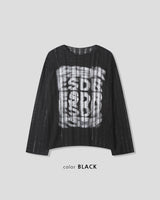 ルネラペインティングシースルーニット