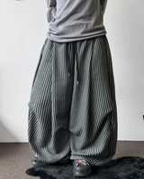 Surpassing 5,000 units sold Striped Linen Balloon Parachute Long Pants 3 Color 