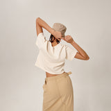 Samar Crop T-Shirt Beige