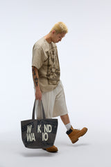 Weekend warrior typography printing tote-bag (Charcoal)