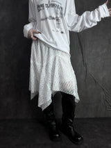 uncut lace skirt (2color)