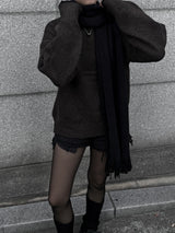 daily basic span round knit (2color)