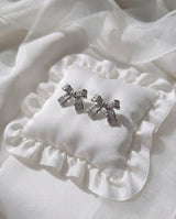 [IVE Leeseo Necklace] デリケートボウピアス - Silver Color