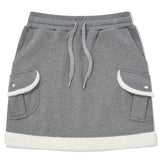 WITTY BUNNY FUR MINI SKIRT [MELANGE GRAY]