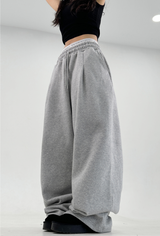 (SIZE OPTION♥/FLEECE🔥) プリーツメイドトレーニングエラスティックウエストロングパンツ