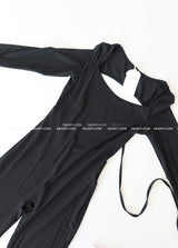 Backless body bootcut jumpsuit