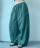 バルーンスナップポイントナイロンパンツ💚🩶🖤