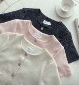 Meble Round Short Sleeve Tweed Jacket