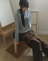 Peo Dot Color Shirring Hooded T-Shirt
