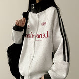 Nice Color Matching Track Line High Neck Zip-Up