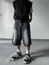 AD brush bermuda black denim