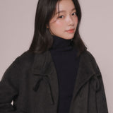HANDMADE WOOL HALF COAT (Deep Gray)