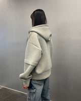 AEブランキーフーディジップアップ_メランジグレー