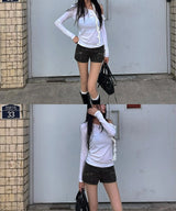 フリルロングスリーブTシャツ