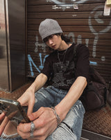 Estory レタリング半袖Tシャツ