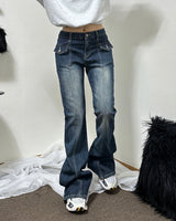 Low-rise washing bootscut PT  [2color]