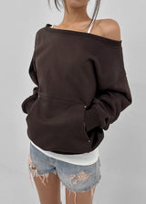 [MADE] Spanel Rivet Off-Shoulder Sweatshirt