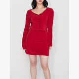 Phoebe Mini Dress Set in Cardinal Red