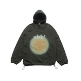 'Shh!' OVER-FIT HOODY_KHAKI CHARCOAL