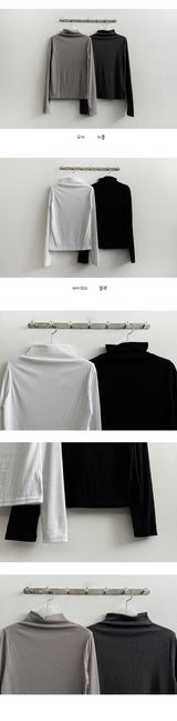 Mison アンプルVネックハーフタートルネックニットTシャツ