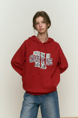 LOWKEY BOOK CLUB LETTERING RAGLAN HOODIE [RED]