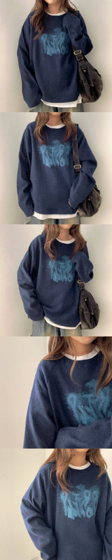 Zabel Brush Raglan Napping Long Sleeve Tee