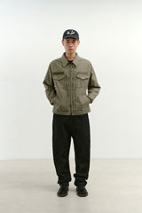 ビンテージウォッシュド5ポケットワークジャケット (Washed Khaki)