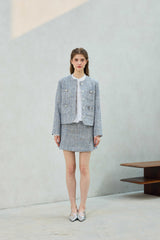 CHERISH TWEED SKIRT PANTS / SKY BLUE